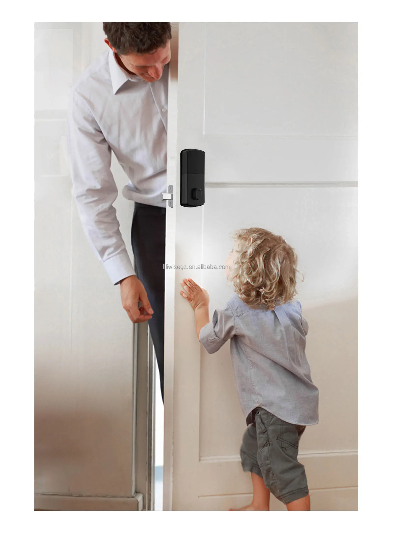 Liliwise Smart Door Lock with 6V Battery 35~55mm Door Thickness and 200 Fingerprint Capacity Auto Deadbolt Electronic Door Lock 5