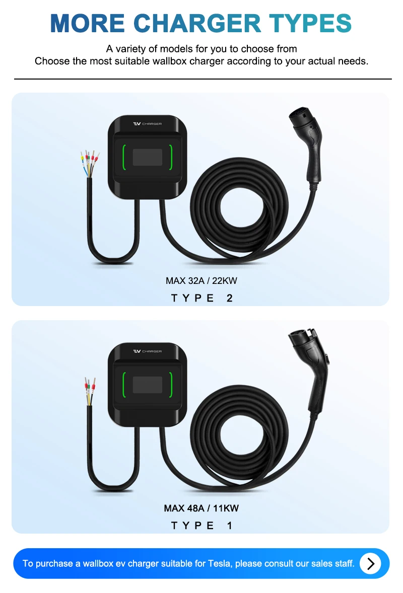 Oem Odm 7Kw 11Kw 22Kw Electric Car Ev Charger Type 2 Ac Wall Box Home ...