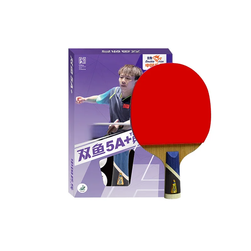 Double Fish 5A+ Series Pure Wood Withp Ittf Pingpong Rubber Training Bat Table Tennis Racket
