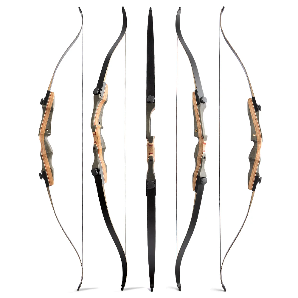 Arc Droit Démontable 62 Pouces, Riser Bois, Branches 20-60 Lb, Chasse Américaine
