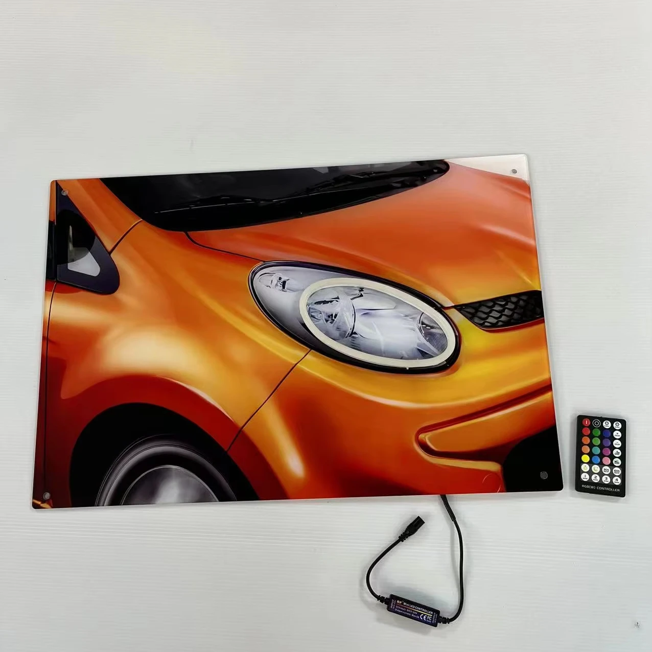 Neon LED Car Posters with LED Lights Indoor Home Bedroom Auto Wall Display Anime Poster Digital Signage and Displays