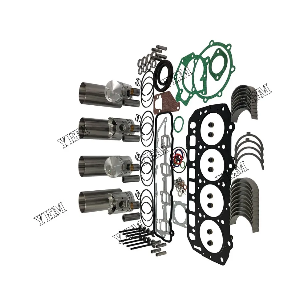 For Yanmar Forklift Engine 4D94E Cylinder Liner Kit With Gasket Set Bearing&Valve Train 3