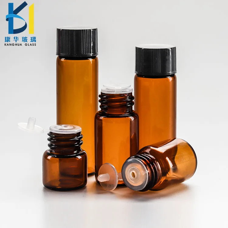 1ml 2ml 3ml Small Glass Vial Tubes Essential Oil Packaging Screw Cap 5ml
