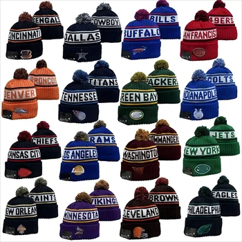 Wholesale High Quality New Design 32 American Football Teams Beanie USA Winter Hat Cowboys SF Patriots Raiders Steelers Beanies