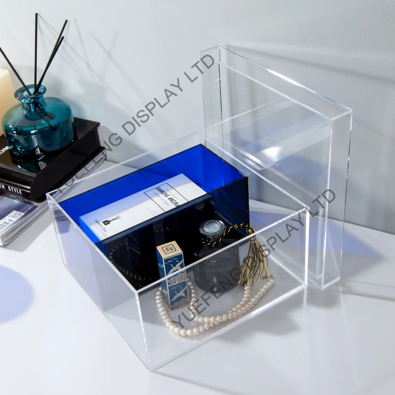 Plexiglass Factory clear Acrylic Box with Lid  Custom  Acrylic Gift Box with Lid