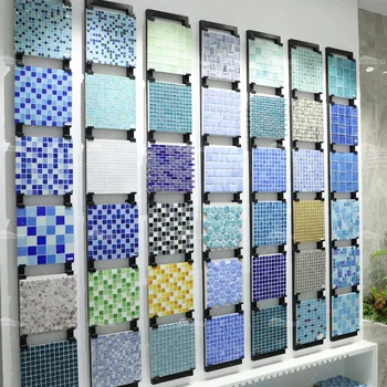 Foshan Cheap Modern Outdoor Bathroom Shower Floor Wall Mix Color Blue Green Mosaic Price Crystal Glass Swimming Pool Tile