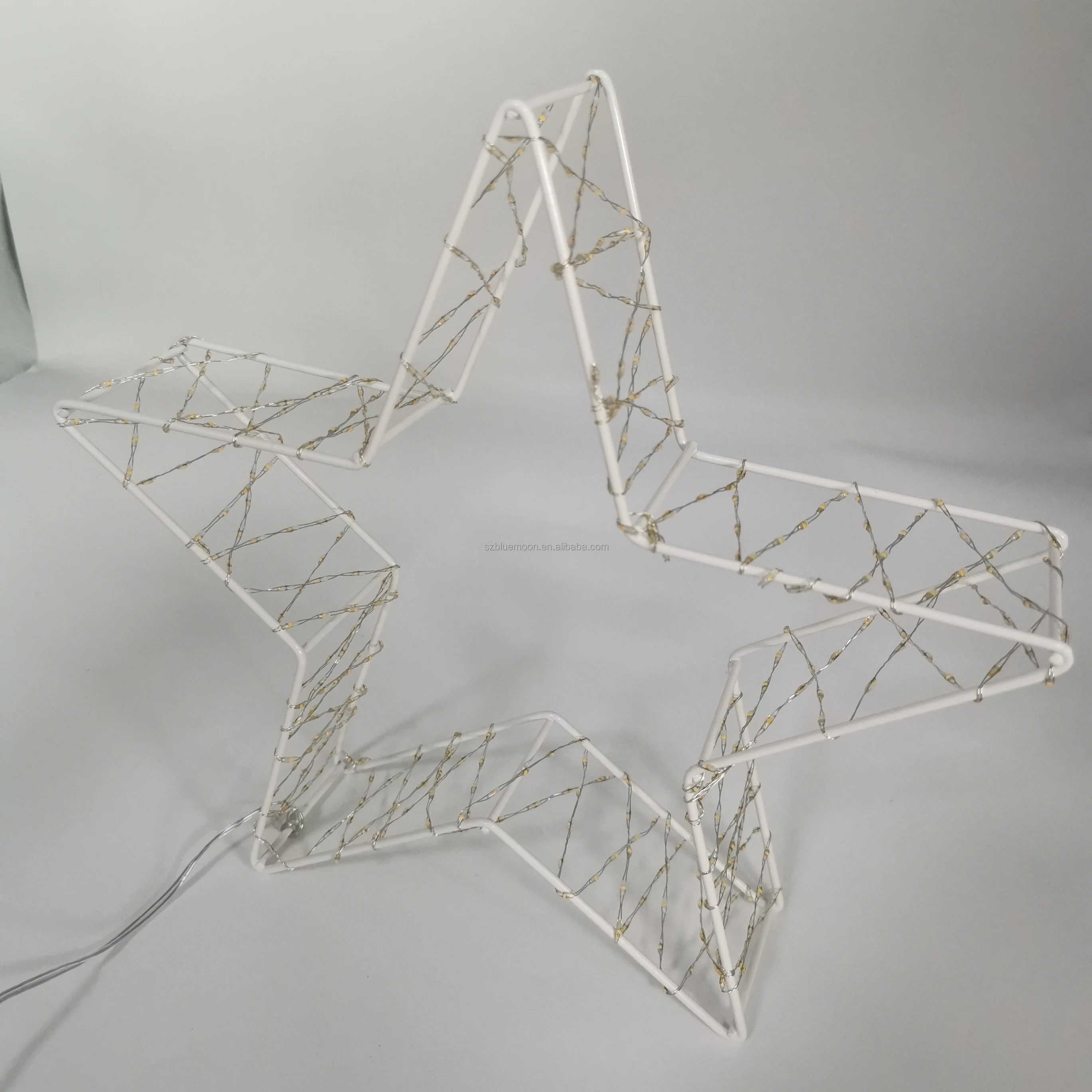 3D Star Ornaments Motif Light - LED Copper Wire Christmas Decor