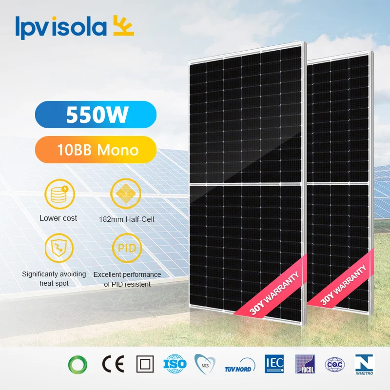 GCSOAR All Black 182mm 156 Cells 450W 550W Watt Half Cut Mono Solar ...