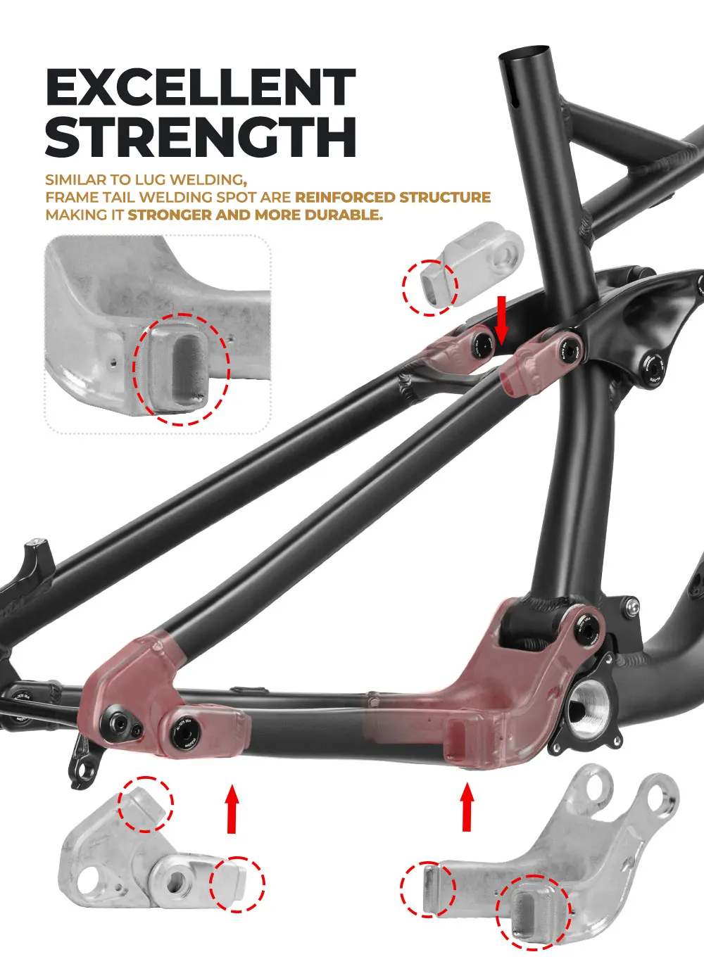 Hot Sale Full Suspension 27.5 29 Inch Mtb Bike Frame Aluminum Alloy