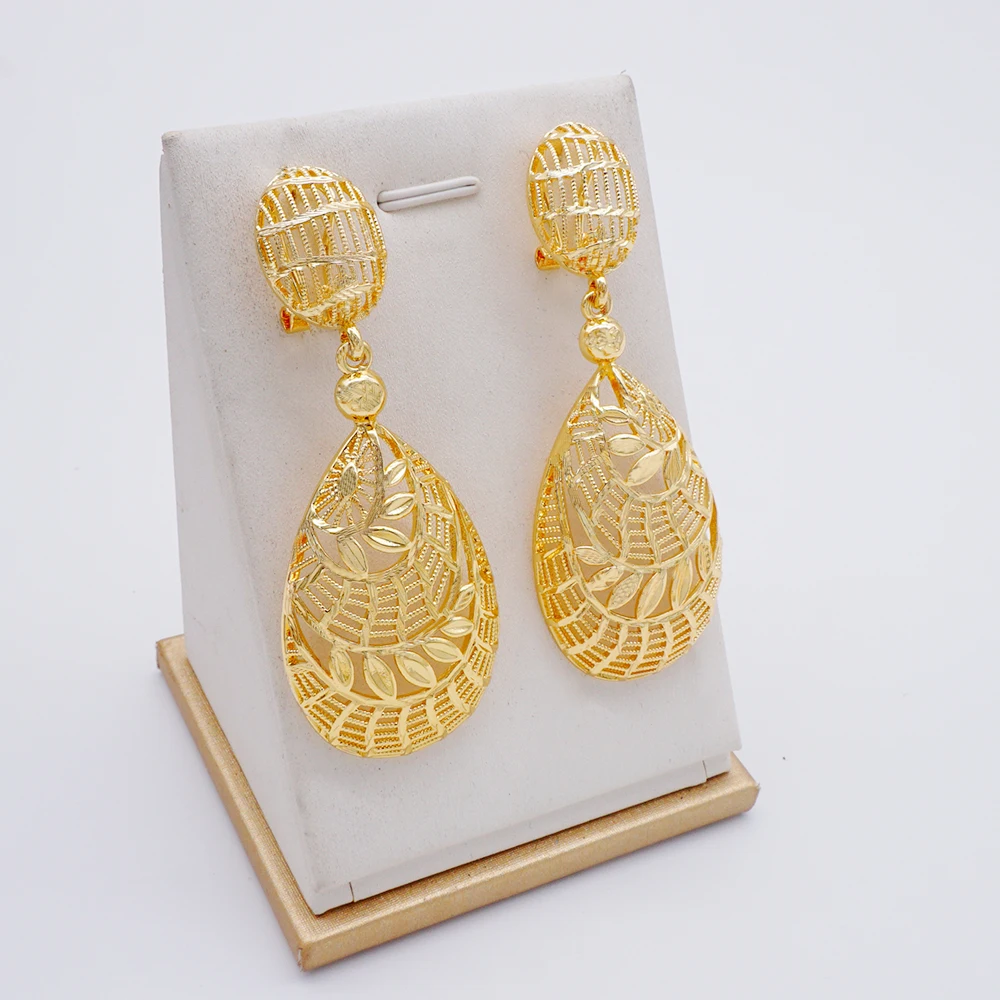 YELLOW GOLD EARRINGS, 21KT, Weight: 7.9g, YGEARRING21K0076 - Baladna Jewelry