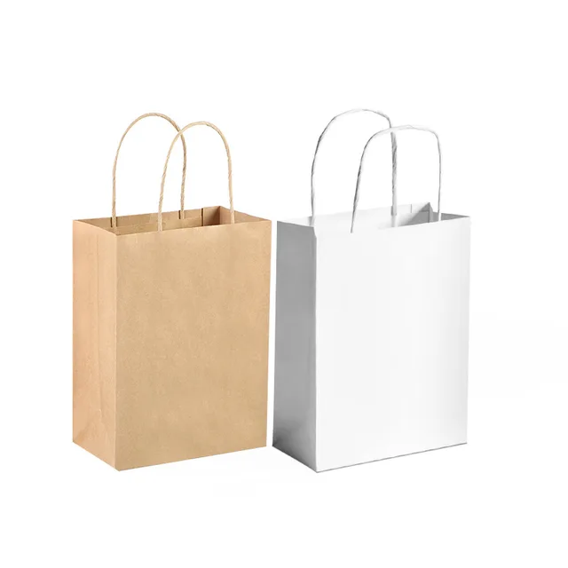 Wholesale Custom Packaging Craft Brown Kraft Paper Shopping Bag Extra Large Wide Base Bottom Kraft Paper Bags