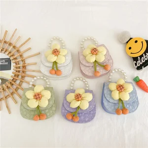 Floral Design Little Shoulder Crossbody Bag Ladies Wholesale Fancy Small Purse for Girl Fashion Sweet Kids Handbags Cartoon