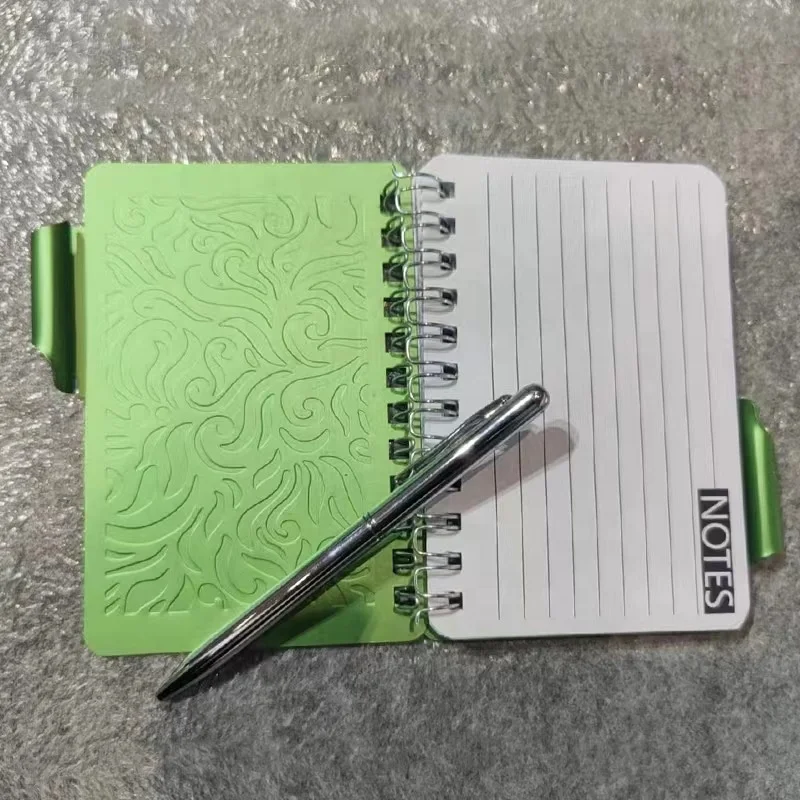 Steel Notebook Stainless Steel Portable Notebook with Pen, Metal case Notebook ...