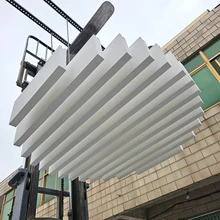 Suspension Acoustic Ceiling Group Combined Sound Absorption Baffle Beam Panels Glass Wool Core Open Space Vertically Installed