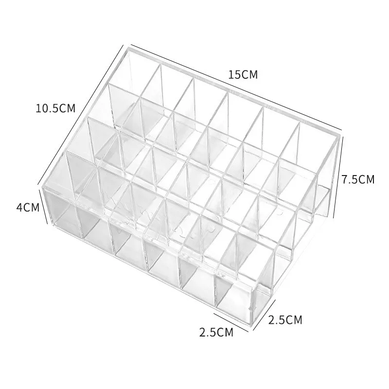 9/24/36/40 Grid Clear Lipstick Organizer Organizer Plastic Desktop Lipstick Holder Cosmetic Storage Box manufacture