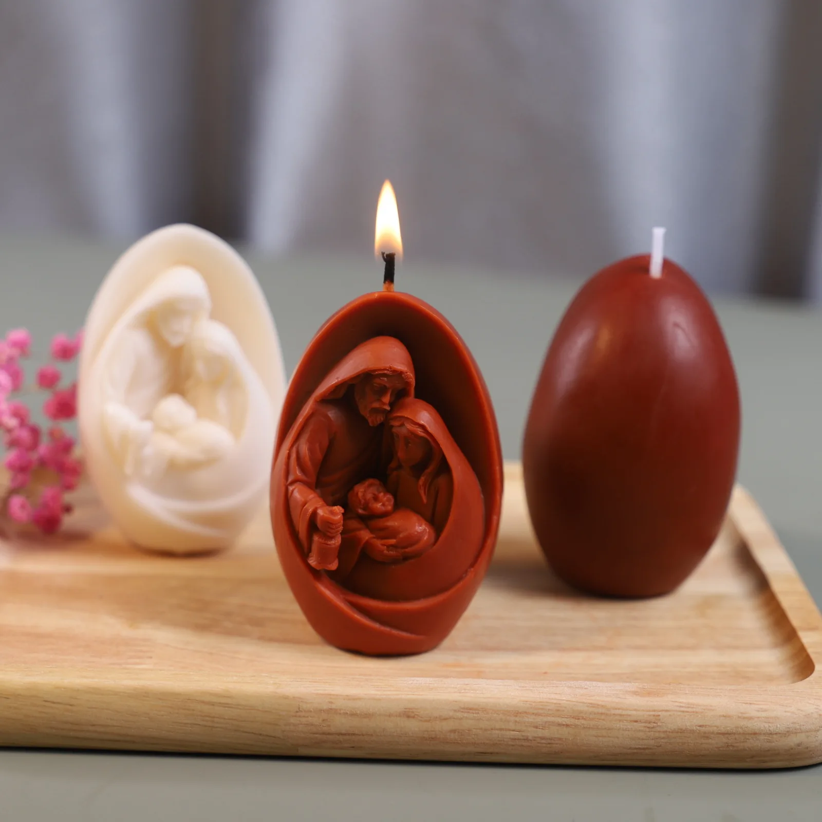 3D Birth of Jesus Silicone Mold for Aromatherapy Candle Home Decoration details