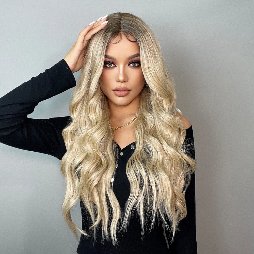 Lace Front Synthetic Hair Wigs for Women - Ombre Brown  display picture 2