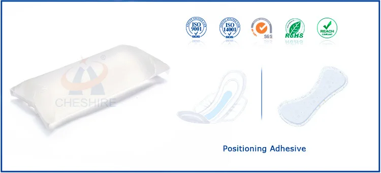 Positioning Adhesive For Disposable Sanitary Napkin Pad - Buy ...