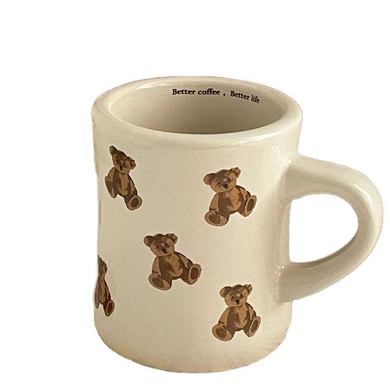 Ceramic Coffee Mug Unique Classic Design Kitchen Milk Tea Breakfast Drinking Cup Hot Cold Thermal Couples Home Use Great Food