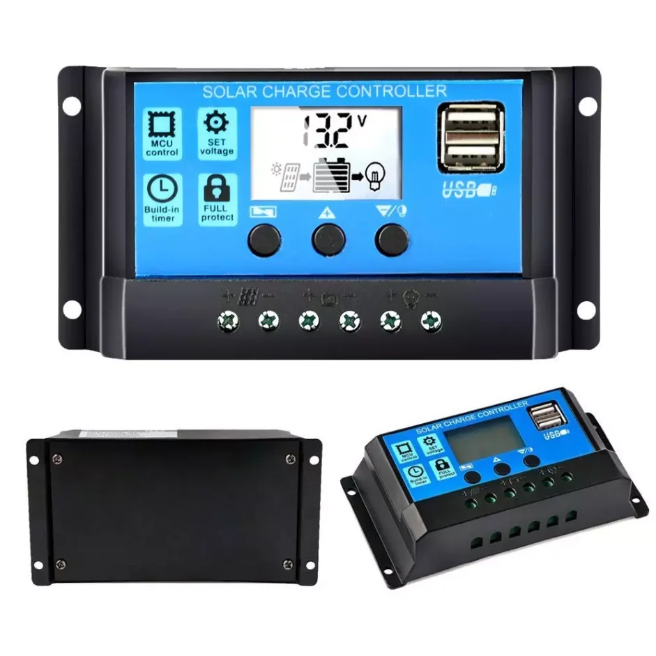 Оптовая продажа, индивидуальный ручной контроллер заряда солнечной батареи, 12 В, 24 В, 10 А, 20 А, ШИМ