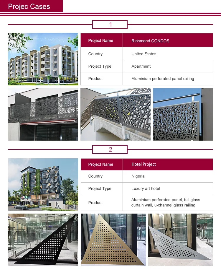 Outdoor Indoor Architectural Laser Cutting Wall Outdoor Perforated Curtain Wall Sheet Metal Facade Panel