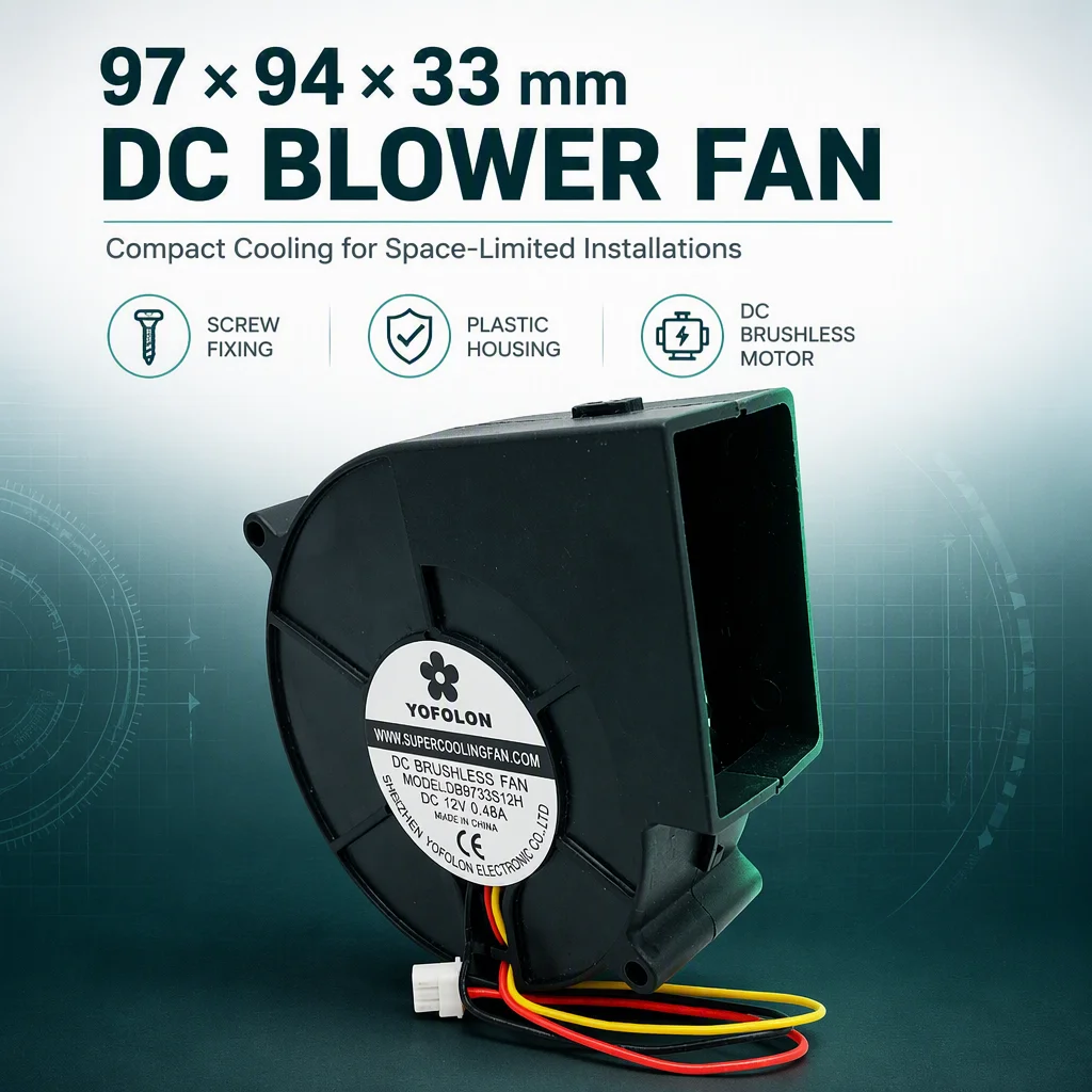 Axial Blower, 97x94x33mm, 12V, 24V - detail 2