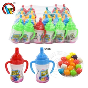 Wholesale Feeding Bottle Whistle Toy Candy with Bubble Gum