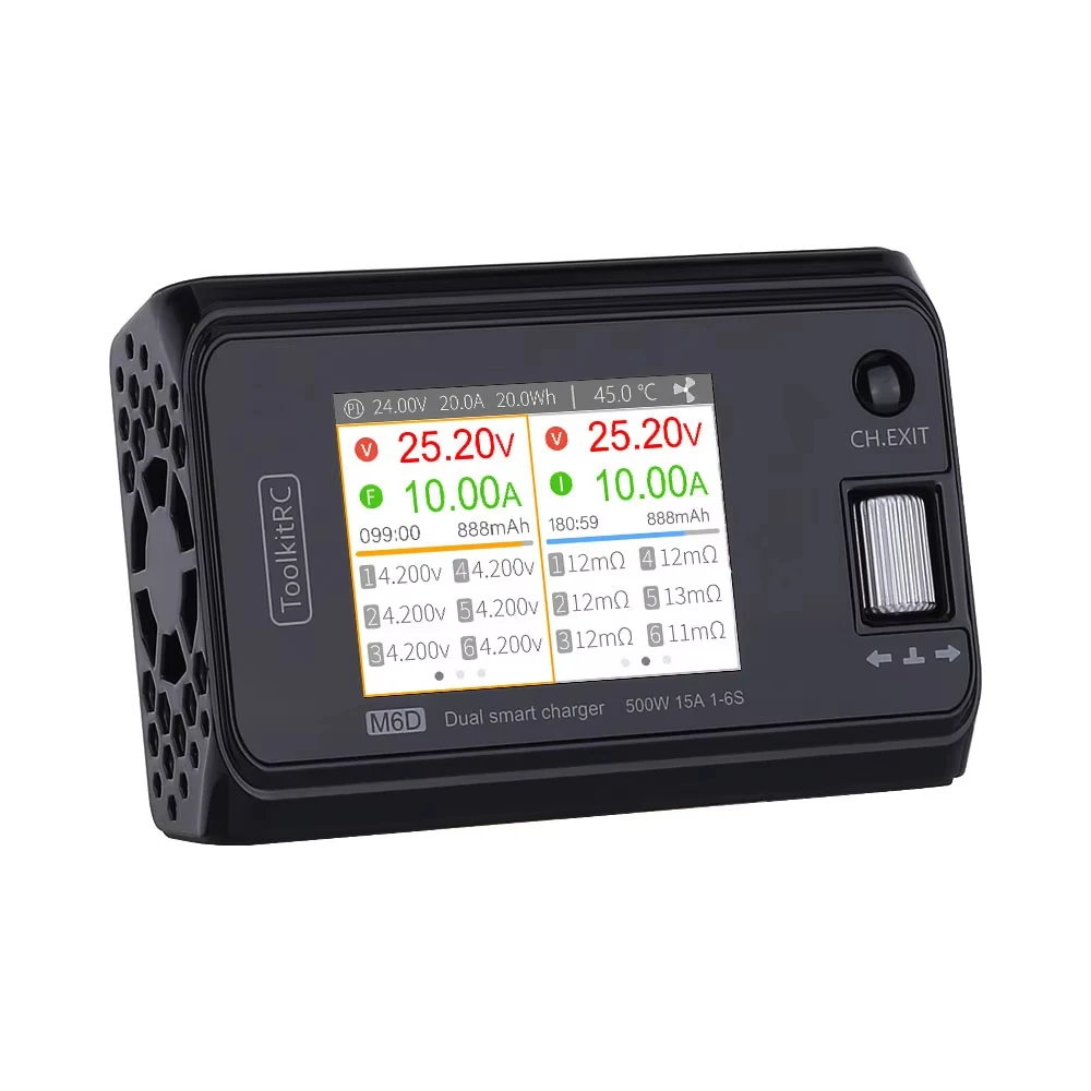 ToolkitRC M6D V3 500W 15A DCデュアルチャネルMINIスマート充電器放