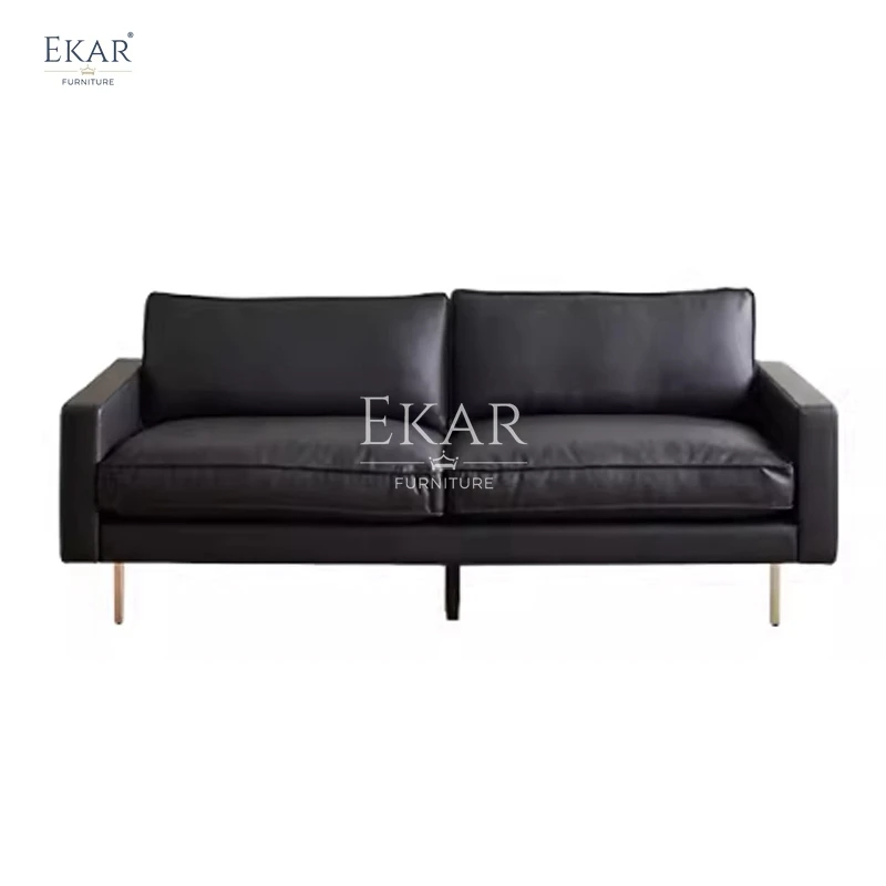 ดีไซน์ใหม่ Ekar โซฟาห้องนั่งเล่นที่ทันสมัย โซฟาครึ่งหนัง เต็มหนัง เฟอร์นิเจอร์โซฟา