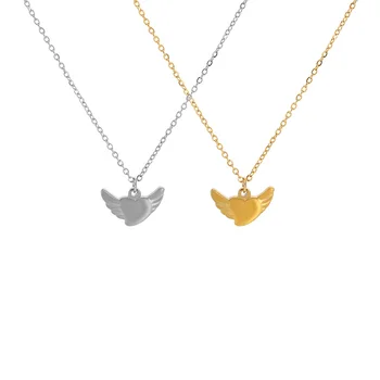 angel wing necklaces gold plated jewelry pendant guardian angel wing necklace,stainless steel sublimation angel wing necklace
