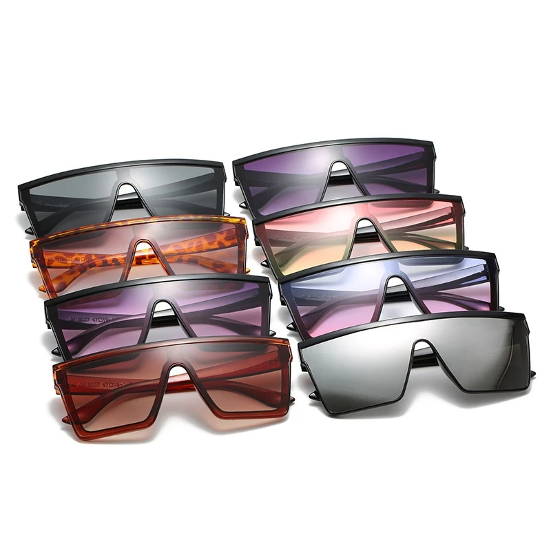 2024 Women Men Flat Top Shield Oversized Square Rimless  display picture 1