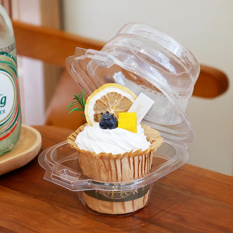 Wholesales Recyclable Pet Material Stackable Design Cupcake Plastic