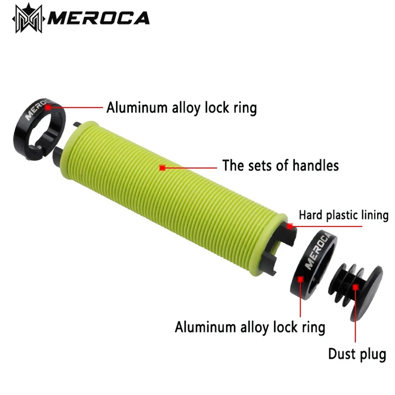 Rock BROS Manopole Bici In Schiuma – Ammortizzatori Comodi Per Manubrio (130mm, Lock-On)