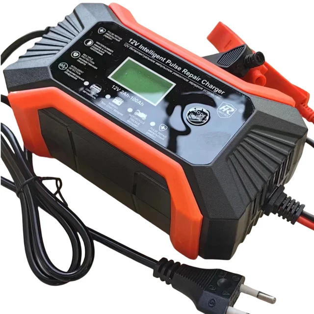 Full Automatic Car Battery Charger 12V 6A Smart Battery Charger Power Pulse Repair Chargers for SUV LCD Display