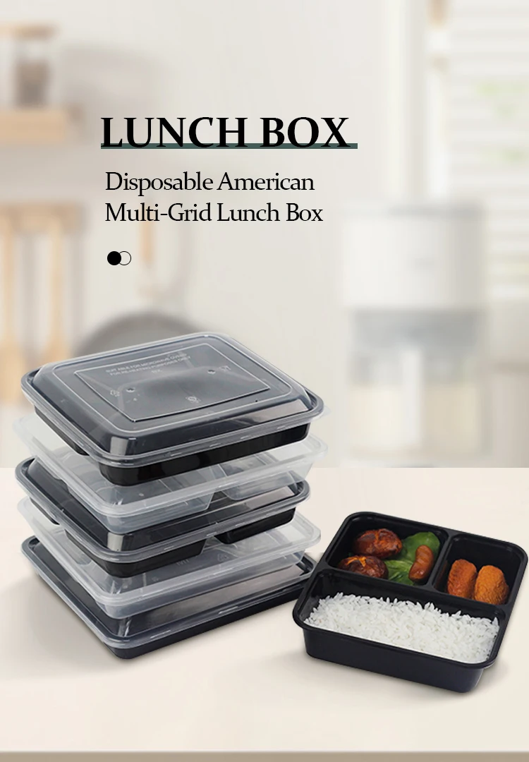 Takeaway Meal Pp 3 Compartments Microwave Plasticisposable Food ...