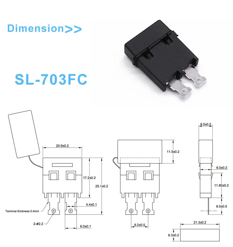 Black ROHS Certified Blade Fuse Holder With Cover for PCB Mounting in Automotive Applications