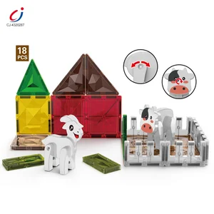 Chengji Pasture Animals 3d Diamond Magnetic Tiles Blocks Toy Set Children Educational Stem Farm Series 2026 Magnetic Tiles