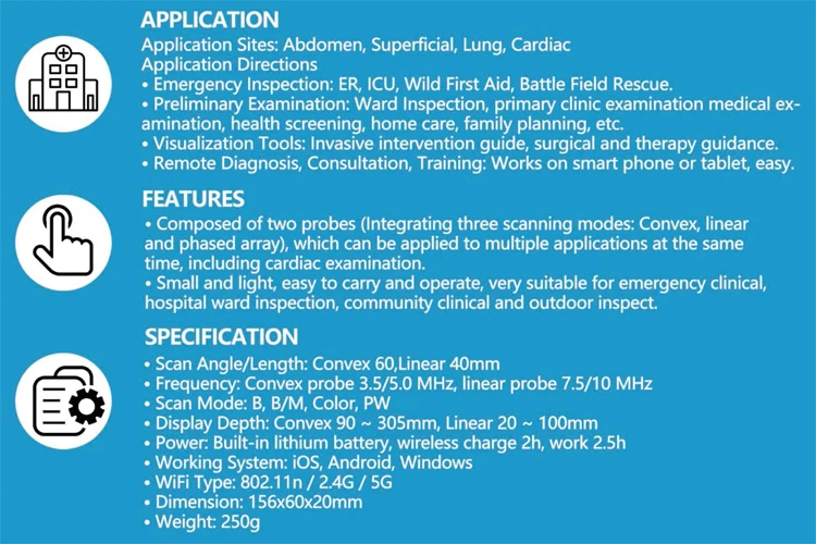 192 Element Phased Array Cardiac, Linear & Convex 3 in 1