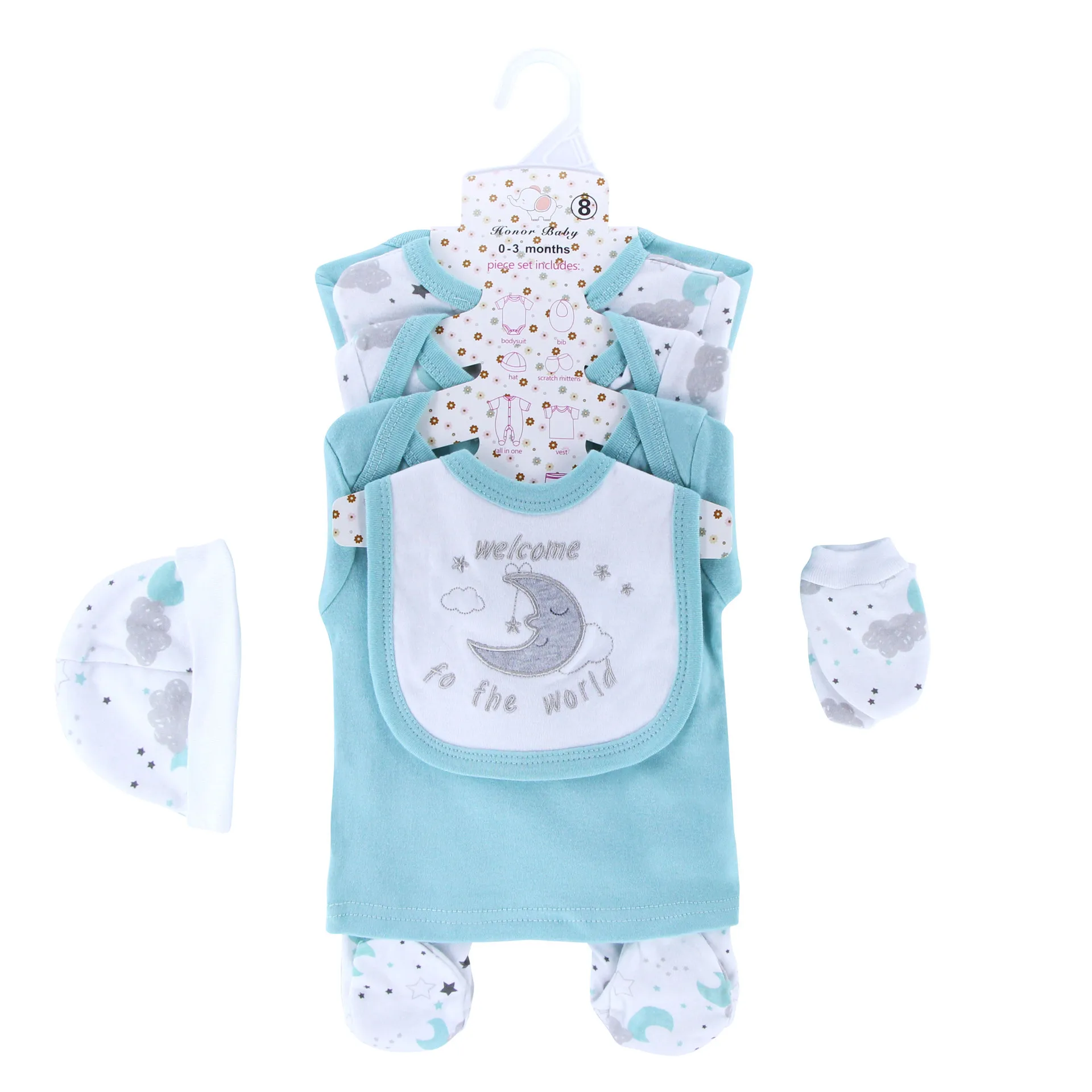 8 pcs newborn baby items newborn