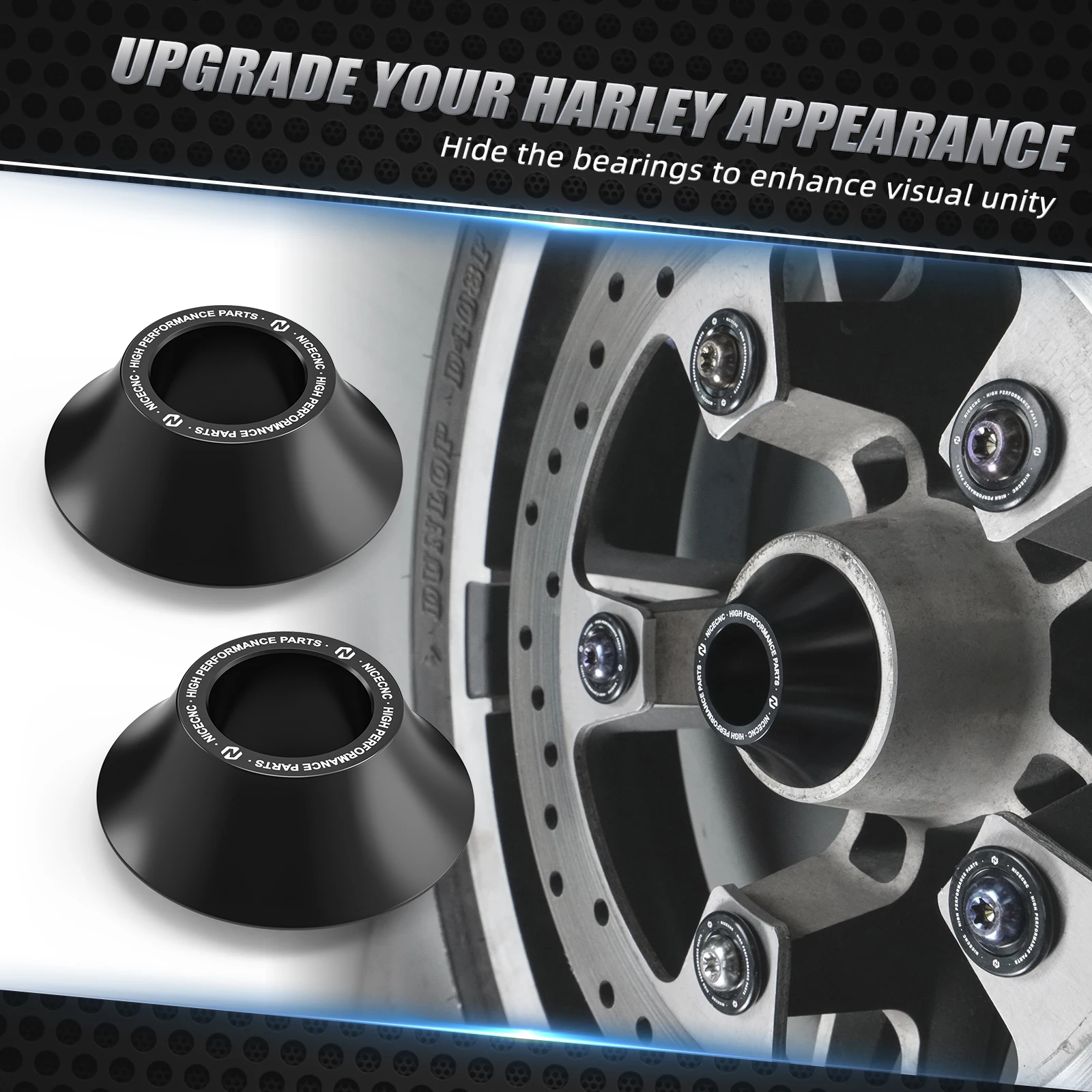 Nicecnc Front Tapered Axle Wheel Spacers For Harley Road King Flhr