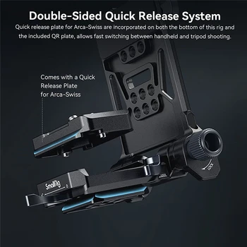 SmallRig V-Mount Battery Plate, V Lock Battery Mounting Plate with Quick Release Plate for Arca-Swiss, 1/4"-20 Threads, L-Shape detail image