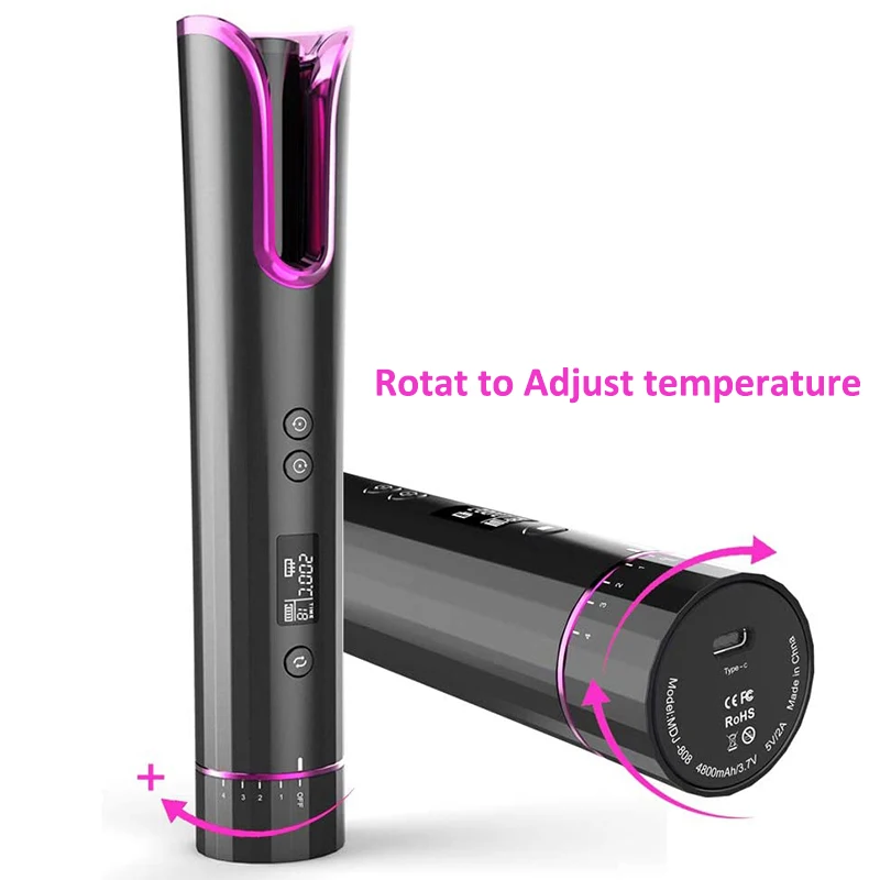 Portable Wireless Curling Hair Mini Automatic Cordless Hair Curler Iron
