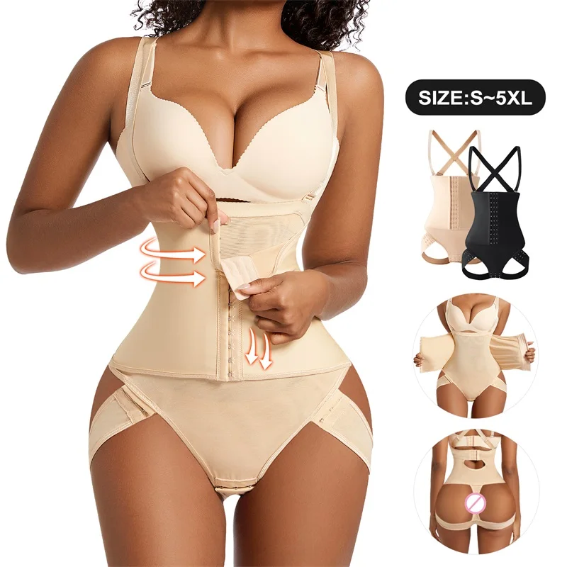 Women Tummy Control Panties Shaper Shoulder Strap Trainer Butt Lift Pull Body Corset Shaping Underwear Waist Trainer Shapewear factory