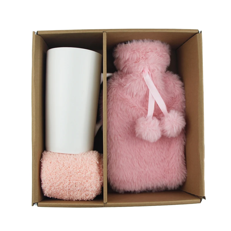 product-750-750 custom logo hot water bag gift set rubber hot water bottle cover cup and socks