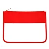 Bolsa transparente plana roja.