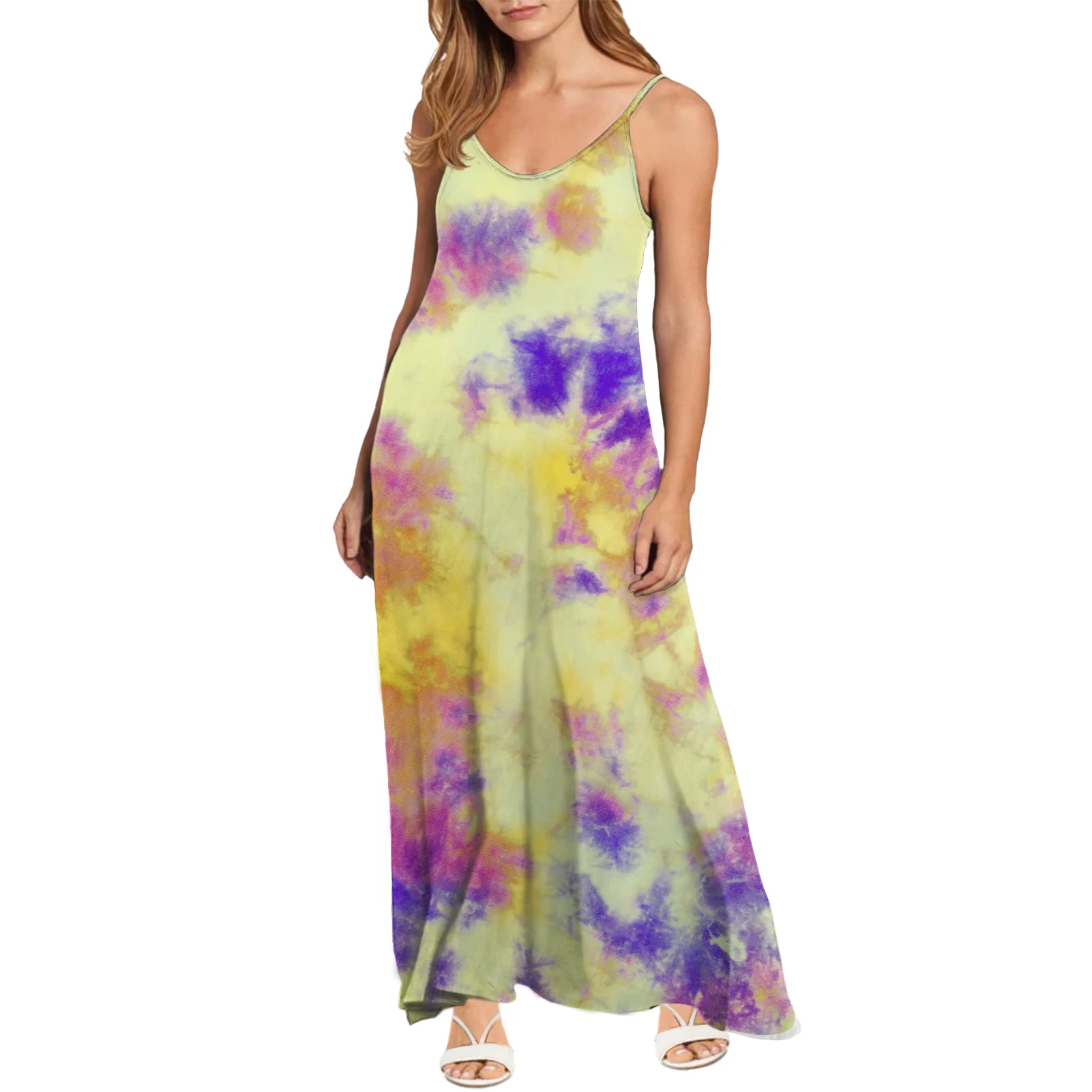 Shop Our Neon Tie Dye Maxi Dress Plus Size Customizable