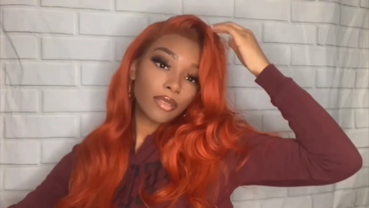 Zsf Hair 350 Ginger Color Lace Frontal Human Hair Wig Body Wave 100