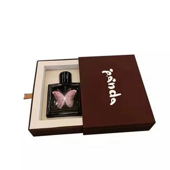 Luxury Custom Men's Birthday Perfume Gift Box Cardboard Cosmetics Packaging with Sponge Liner Custom Logo Embossing Printing