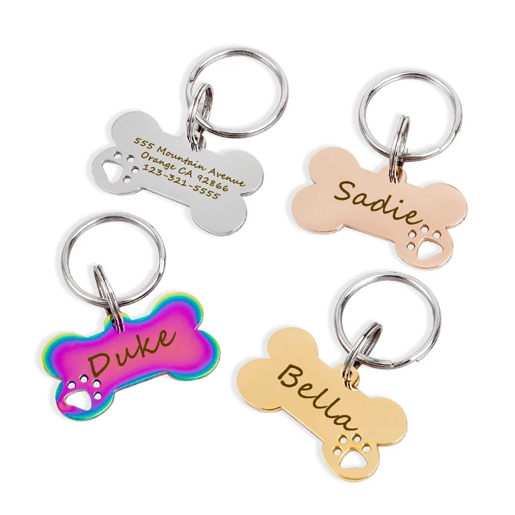 Qiygifts Custom Stainless Steel Blank Dog Tag Metal Engraving Logo