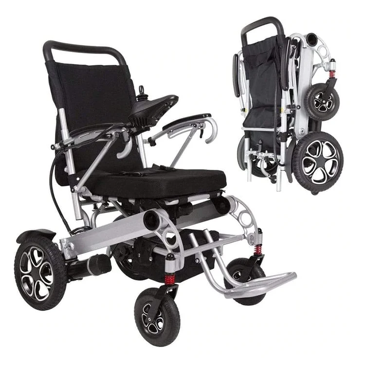 Aluminium Alloy 25KG Lightweight Folding Portable Electric Wheelchair For Disabled Electric Car For Wheelchair User